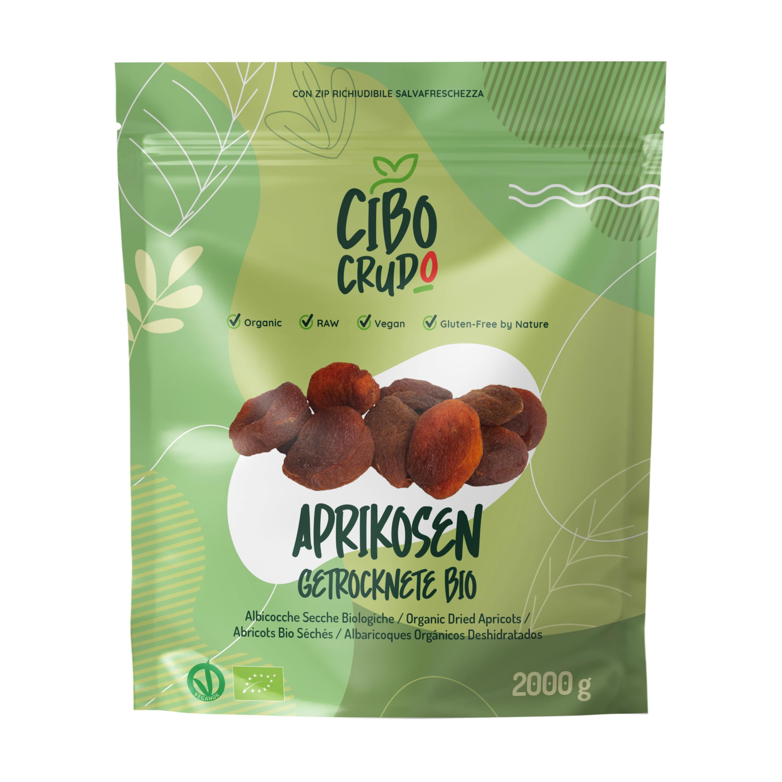 Bio Getrocknete Aprikosen - 2 Kg. Ungeschwefelt und Ungezuckert Getrocknet Aprikose. Getrocknete Bio Früchte