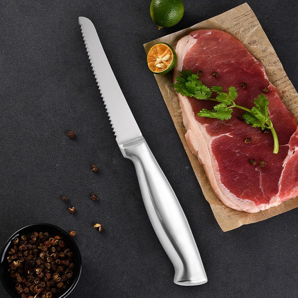 Steak Knife Set 8 Pieces,4 Inch Super Sharp High Carbon Stainless Steel Steak Knife Set,Razor Sharp,Exquisite Box Package