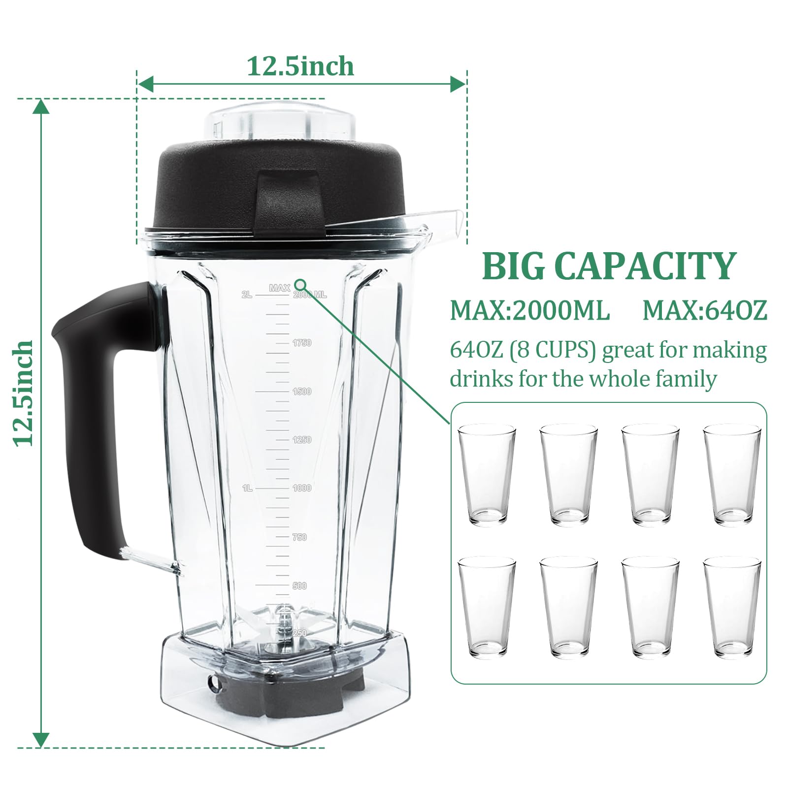 Amazon.com: Blender Pitcher 64 oz. -60865, Clear, 5200 Replacement