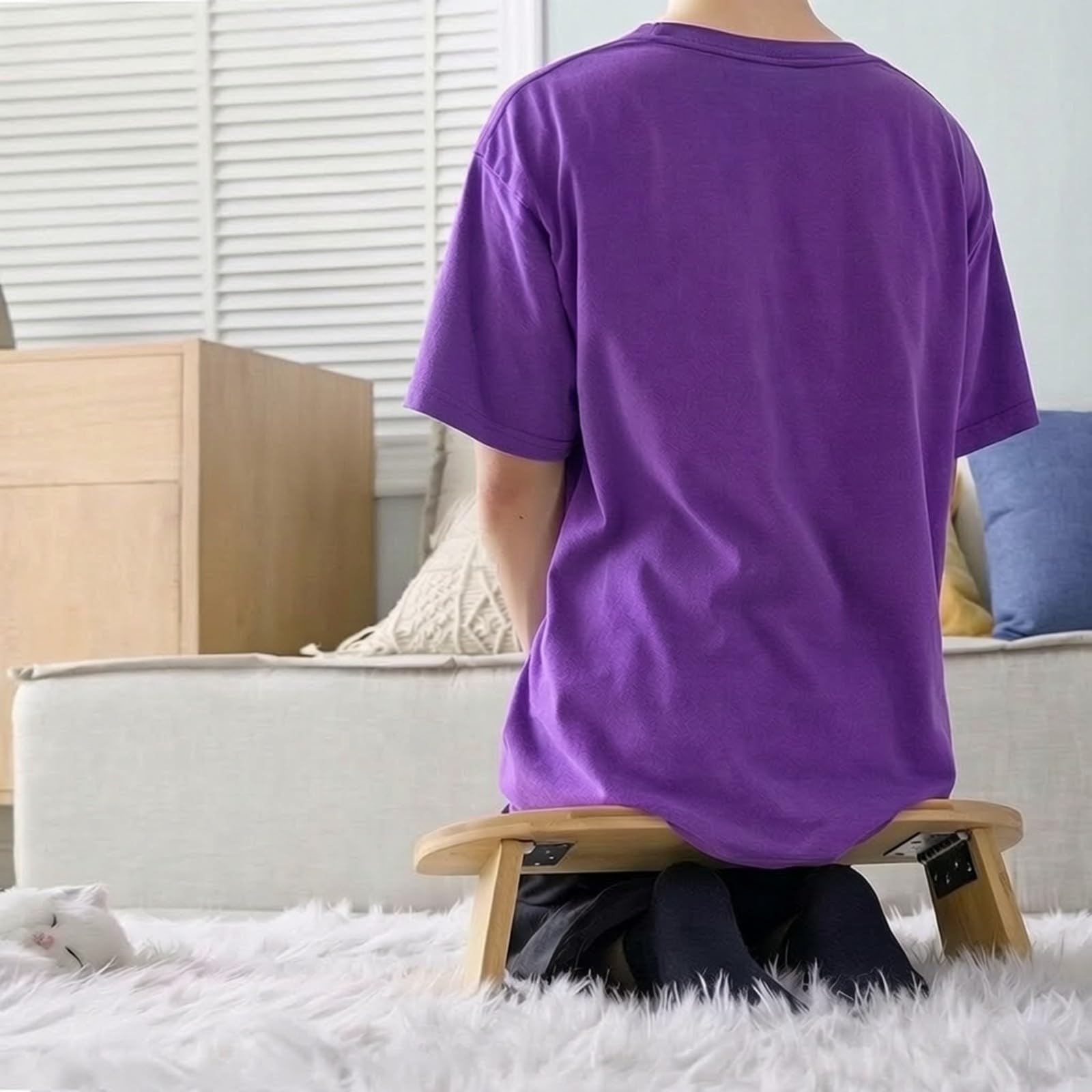 Banco Meditación Resistente | Diseño Portátil y Compacto, Banco Oración, Estable, para Casa