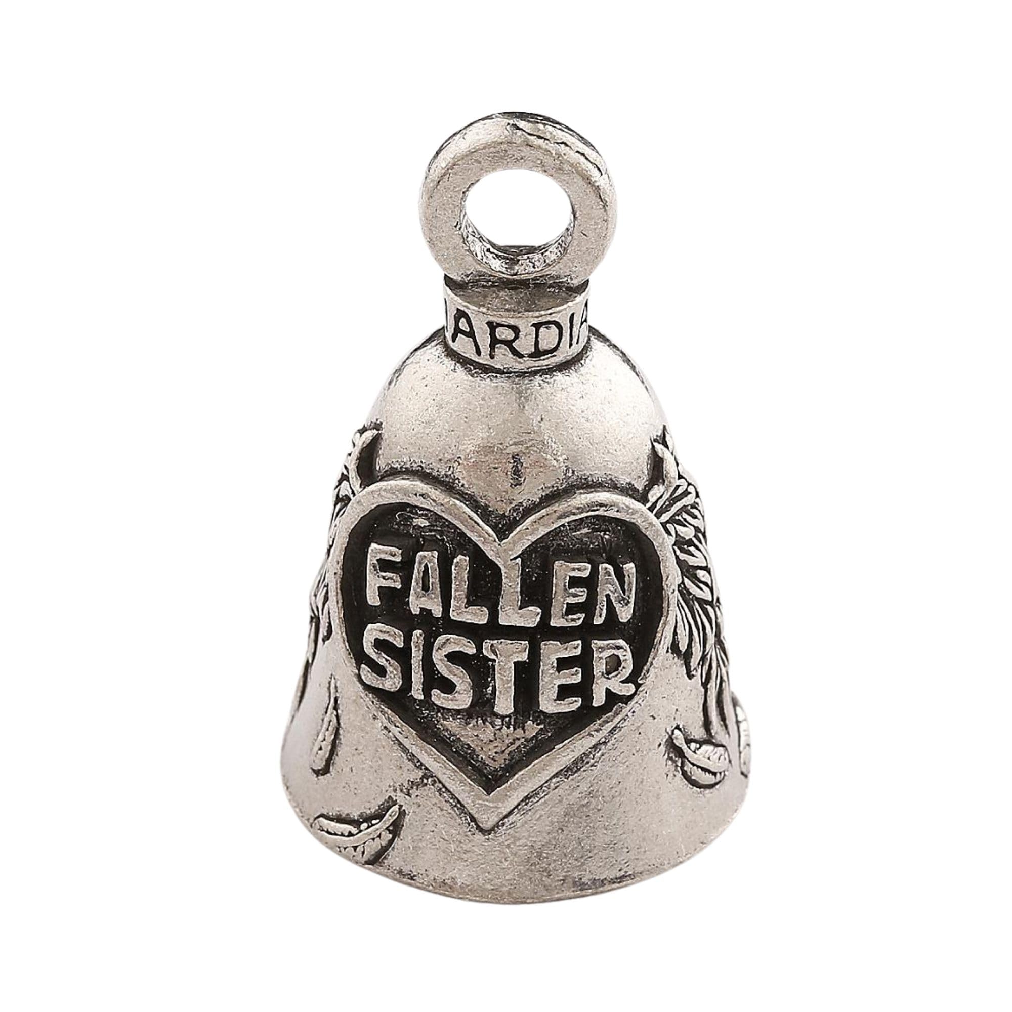 Guardian Bell Fallen Sister Good Luck Bell w/Keyring &amp; Black Velvet Gift Bag | Motorcycle Bell | Lead-Free Pewter | Good Luck Gift to Friends &amp; Family | Bike Bell | Made in USA