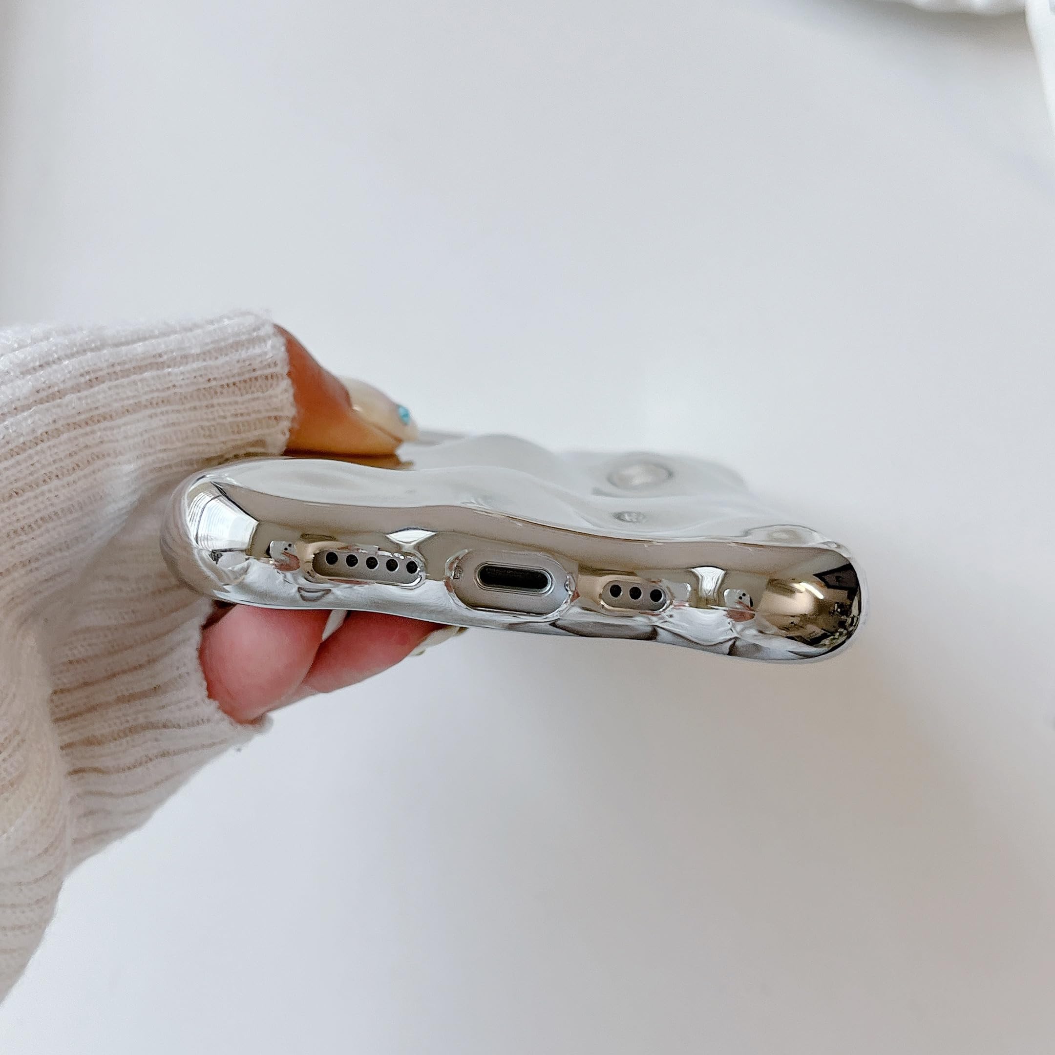 XIZYO Custodia trasparente per iPhone 11 da 6,1 pollici, graziosa cornice trasparente a onde ricce design estetico custodia paraurti in morbido TPU, per donne e ragazze, custodia protettiva antiurto