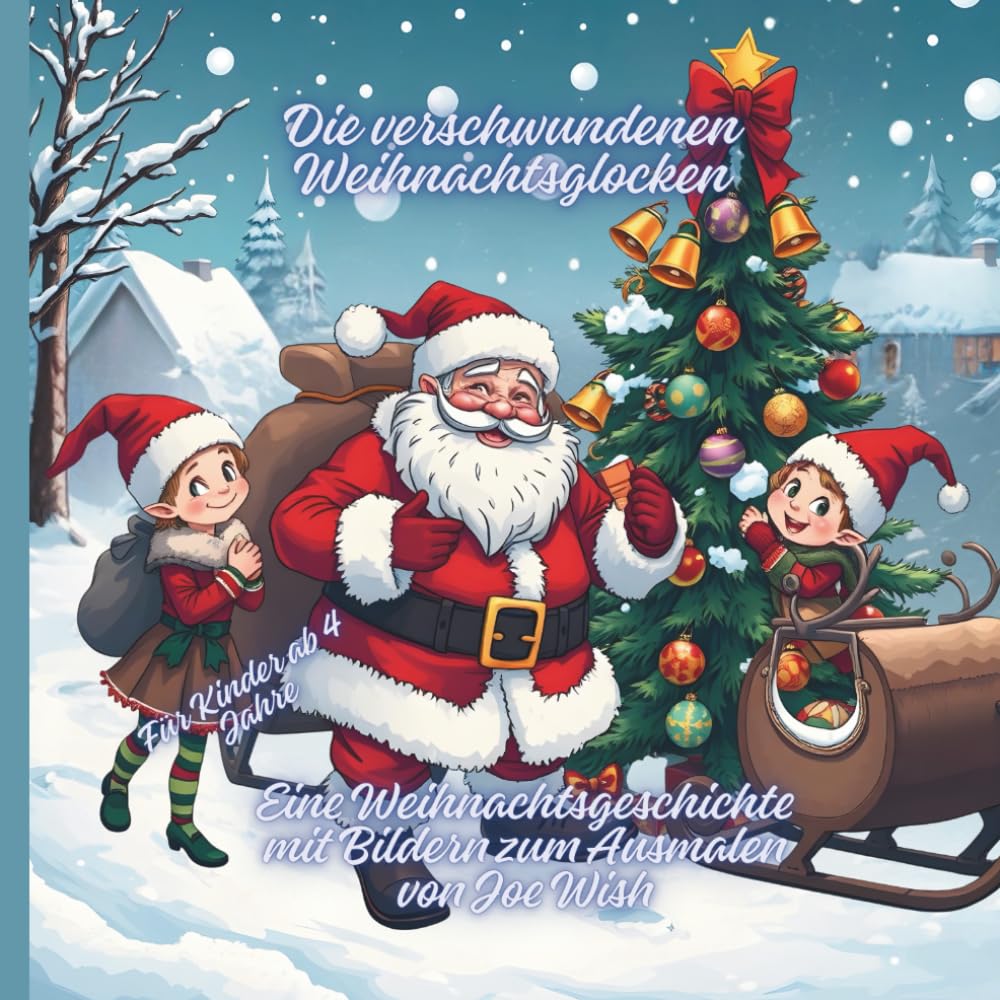 Die verschwundenen Weihnachtsglocken: Eine Weihnachtsgeschichte mit Bildern zum ausmalen.
