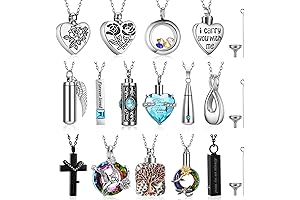 Elegant Cross Heart Cremation Urn Necklace for Ashes