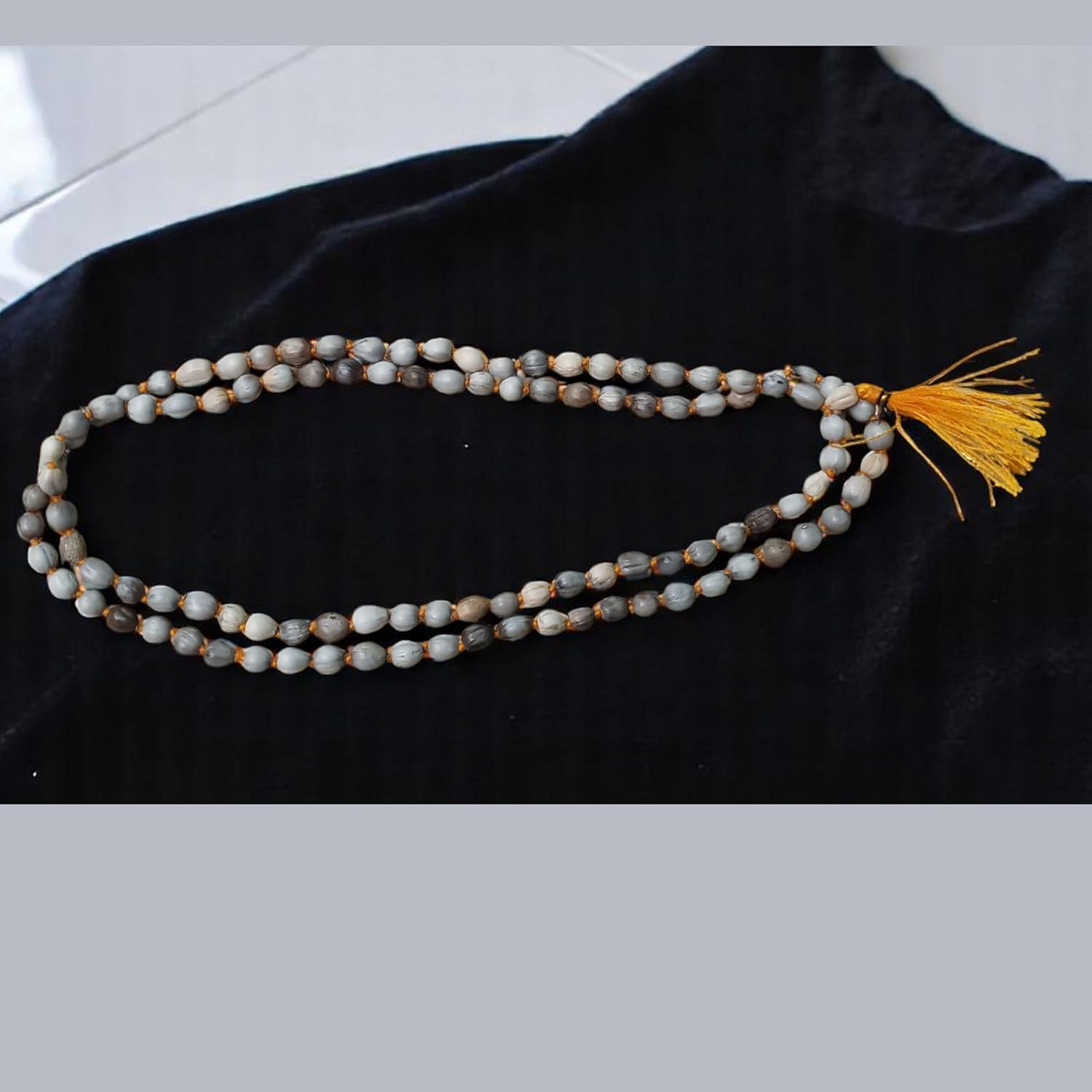 Vaijayanti Mala 108+1 Beads for Japa, Puja & Meditation | Sacred Rosary of Lord Vishnu & Krishna | Handmade Spiritual Jap Mala Necklace for Prayer, Temple & Devotional Rituals | Tulsi Look Bead Rosary - Image 5