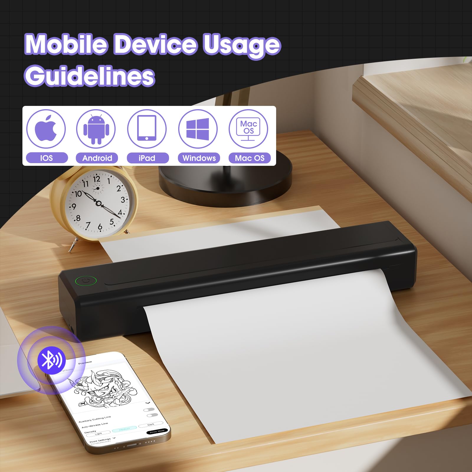 INKin H1 Impresora Térmica Tatuaje Bluetooth Inalámbrica USB Compatible Smartphone
