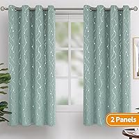 Vista 354 de BGment Room Darkening Curtains 95 Inches Long, Grommet Thermal Insulated Blackout Curtains with Wave Line and Dots Printed for Bedroom, 2 Panels