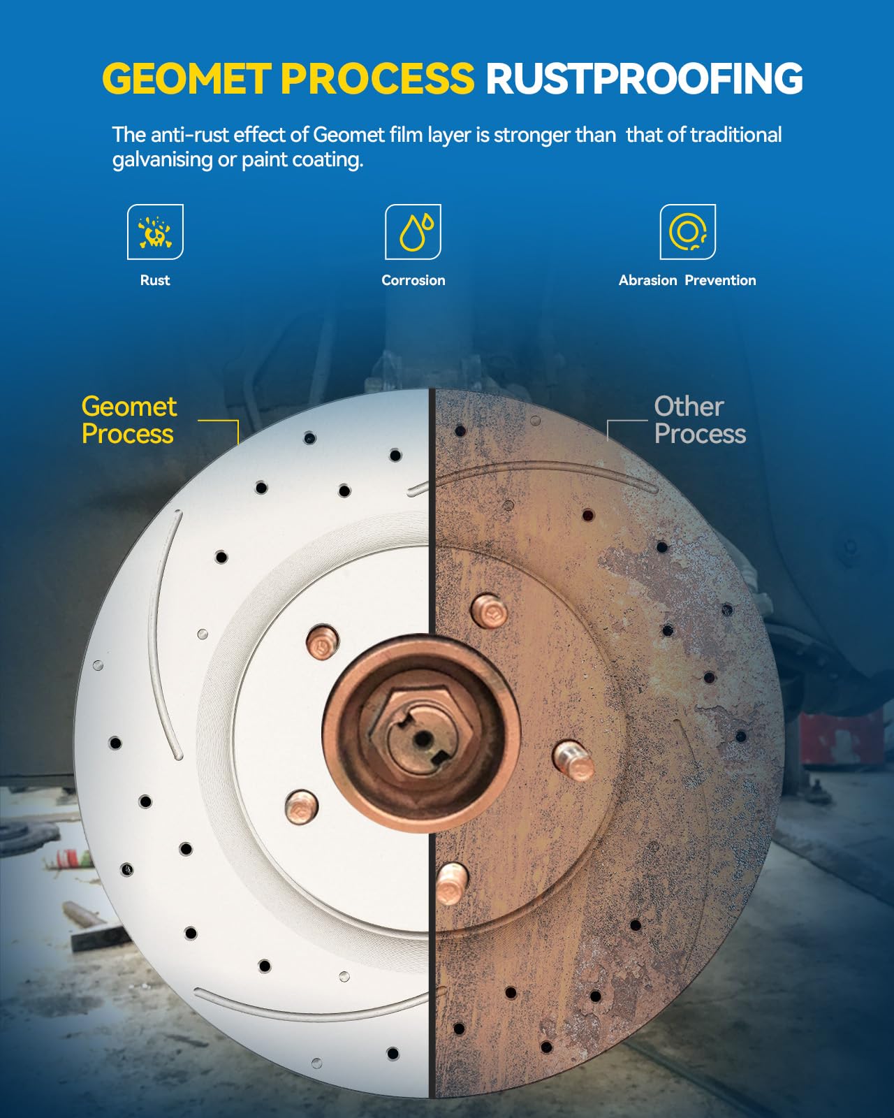 Slotted Front Car & Truck Brake Disc Rotors APF Front Brake Kit Rotors ...