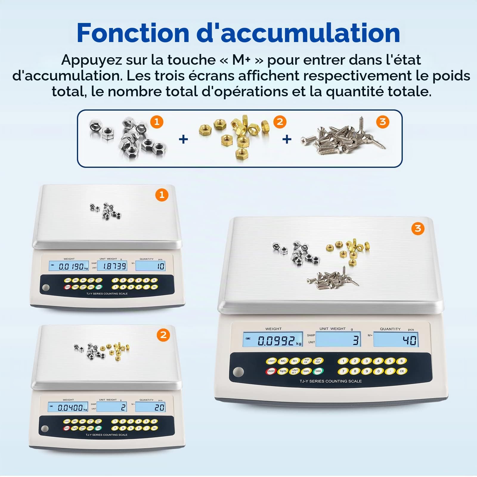 Bonvoisin Balance Compteur Numérique 30kg/0,1g, Tare, Comptage & Alarme