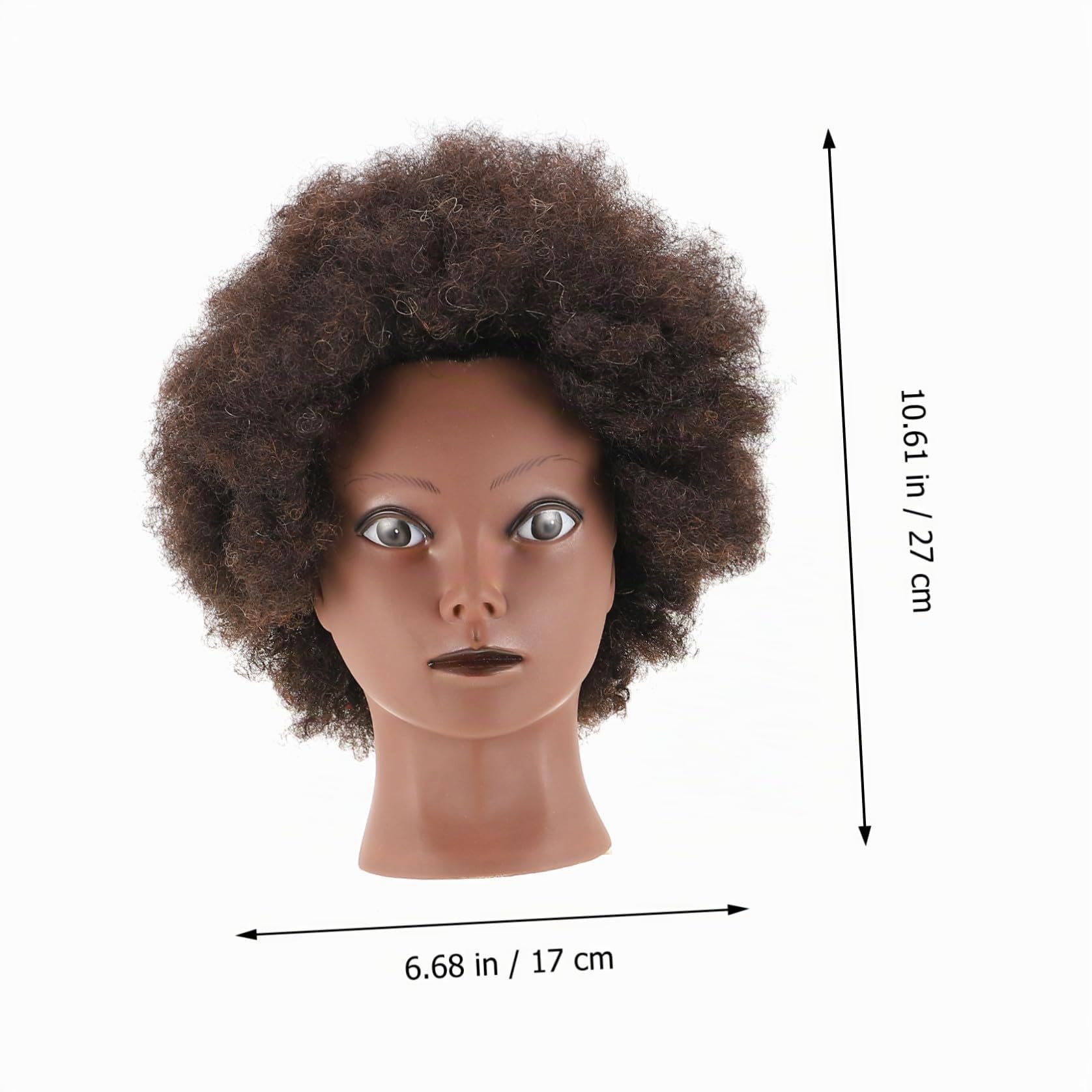 UKCOCO Afro Trainingskopf Echthaar Friseur Mannequin Kopf 10.63X6.69X5.91In Afrikanischer Schaufensterpuppenkopf Für Haarflechten Styling Übung Salon Friseur-Übungswerkzeug