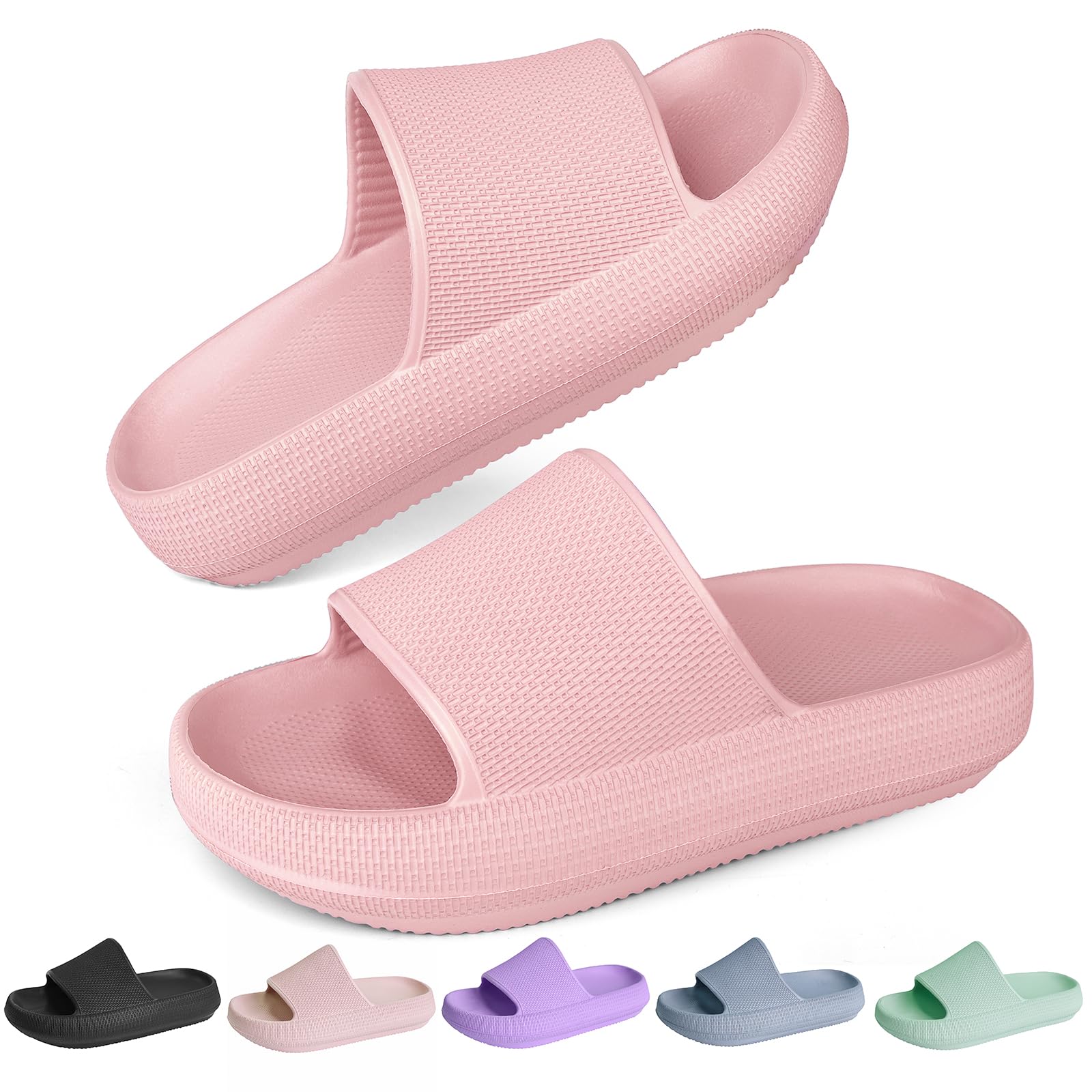 LIZICU Kids Cloud Slides丨Pillow Sandals for Boys Girls丨Quick Drying Bathroom Shower Sandals丨Summer Beach Pool Slippers| Thick Sole Non-Slip