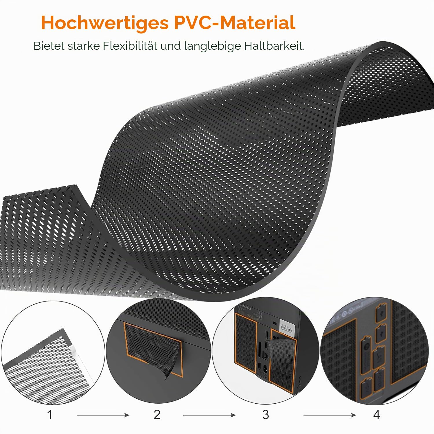 GAMSURFING Staubfilter für Xbox Serie X Konsole- 8 Silikon Staubstopfen und 4 PVC Meshs Set, Anti-Dust Vent Cover Staubdichtes Case X-Series X Zubehör, Schwarz