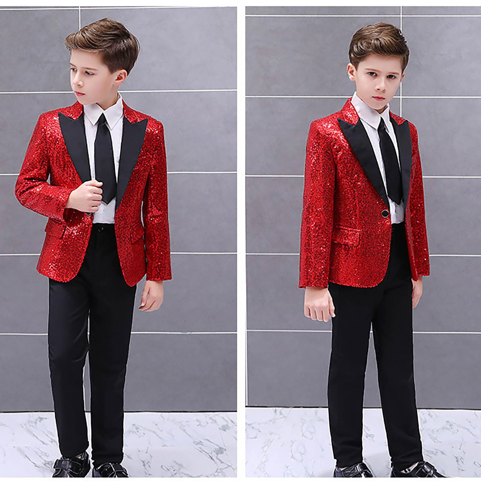 Generisch Elegante giacca con paillettes per ragazzi, perfetta per matrimoni, feste