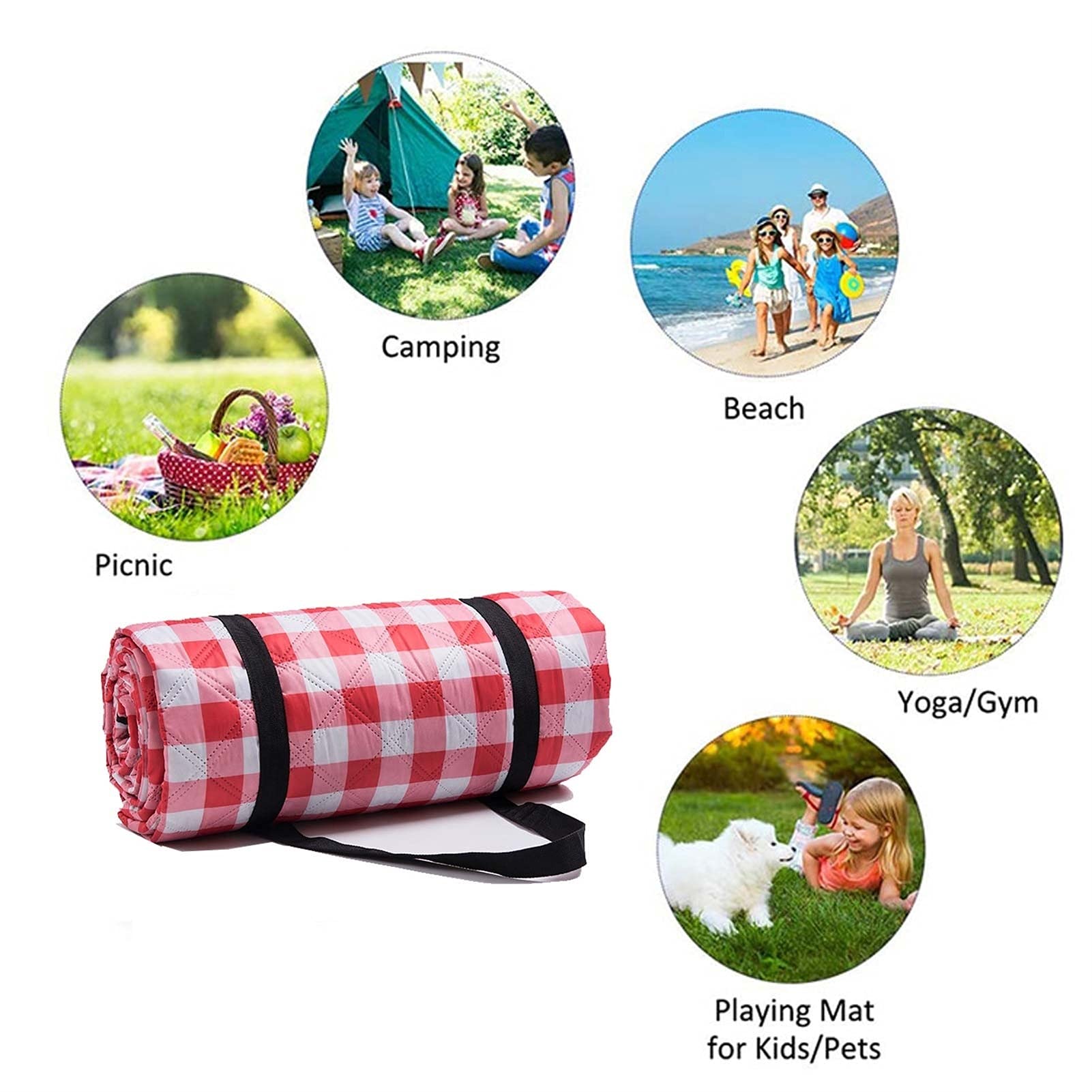 Tapis de Pique Nique, 200 x 200 cm Couverture Pique Niques Imperméable, Natte de Plage Nappe Picnic pour Extérieur Voyages Parc Jardin (Color : Animal)