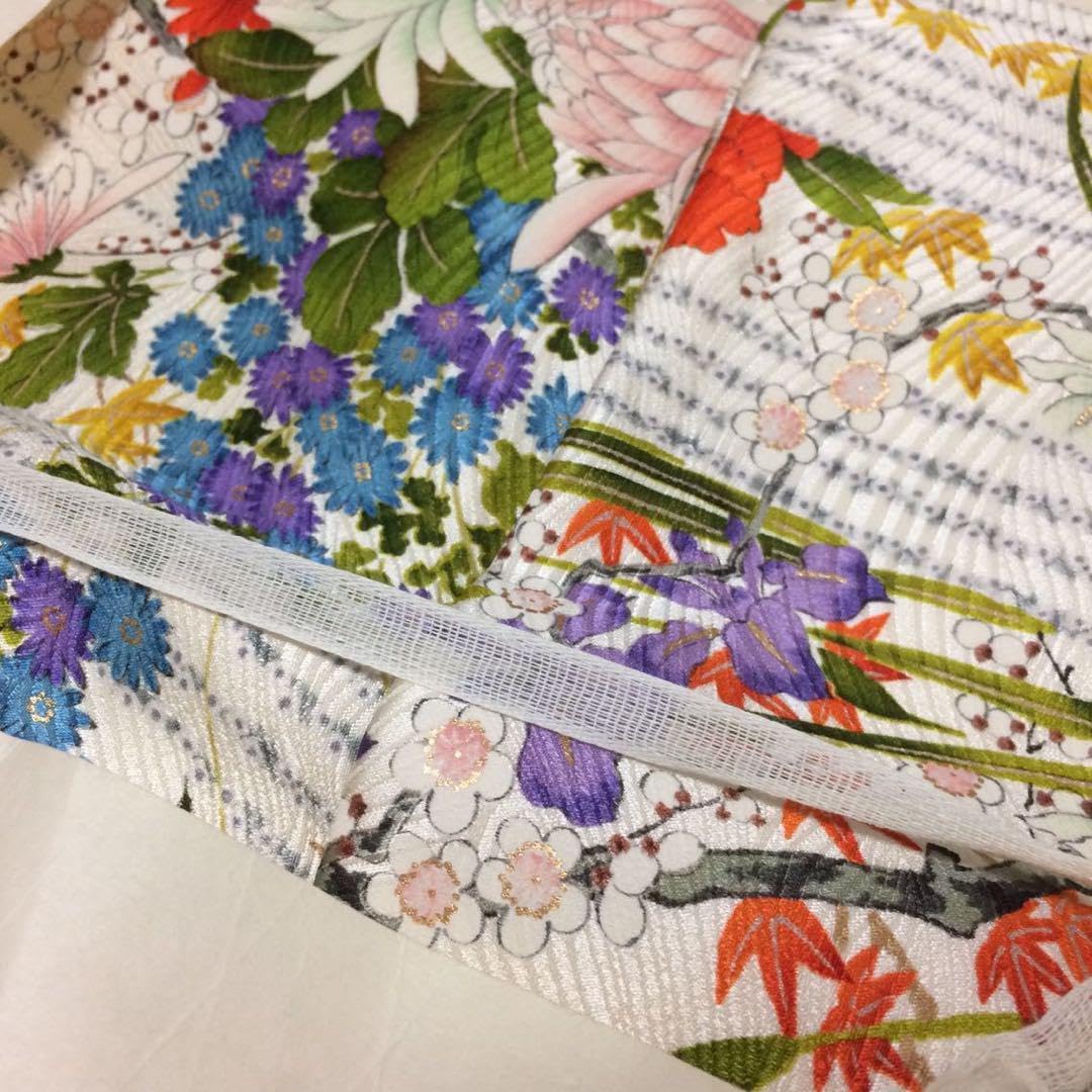 京友禅 水玉 破れ麻の葉柄 正絹 長襦袢 伝統工芸品 着物