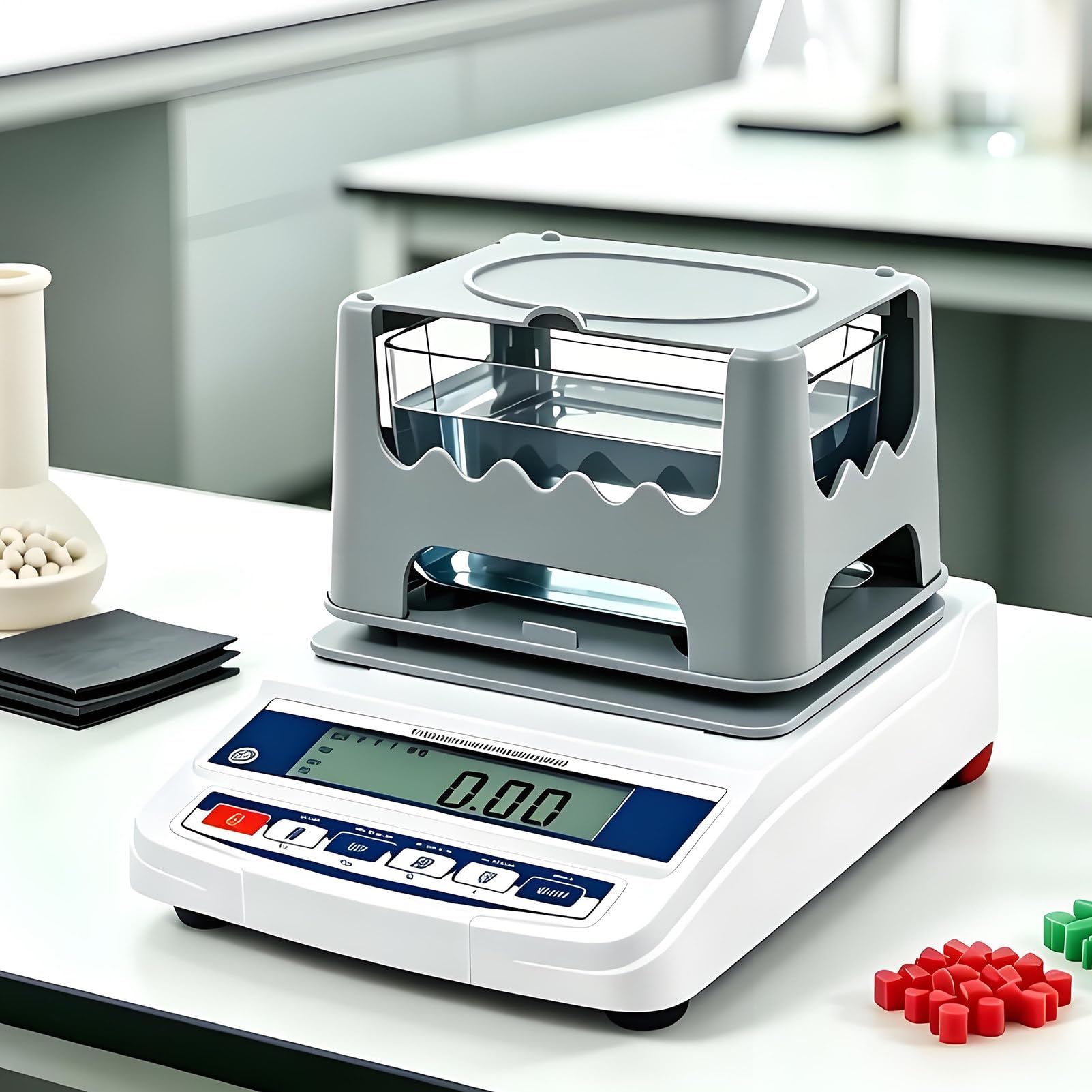 Densimetro Digitale Elettronico per Solidi e Liquidi (Risoluzione 0,001 g/cm³), Strumento con Display Lcd per Misurazione Automatica del Peso Specifico di Metalli Preziosi e Gioielli 0.01g-620g