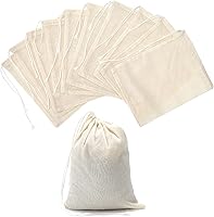 LOOKSGO 25 Pack 6x8 Inch Cotton Muslin Drawstring Bags - Ideal for Jewelry, Party Favors, Weddings & Home Storage