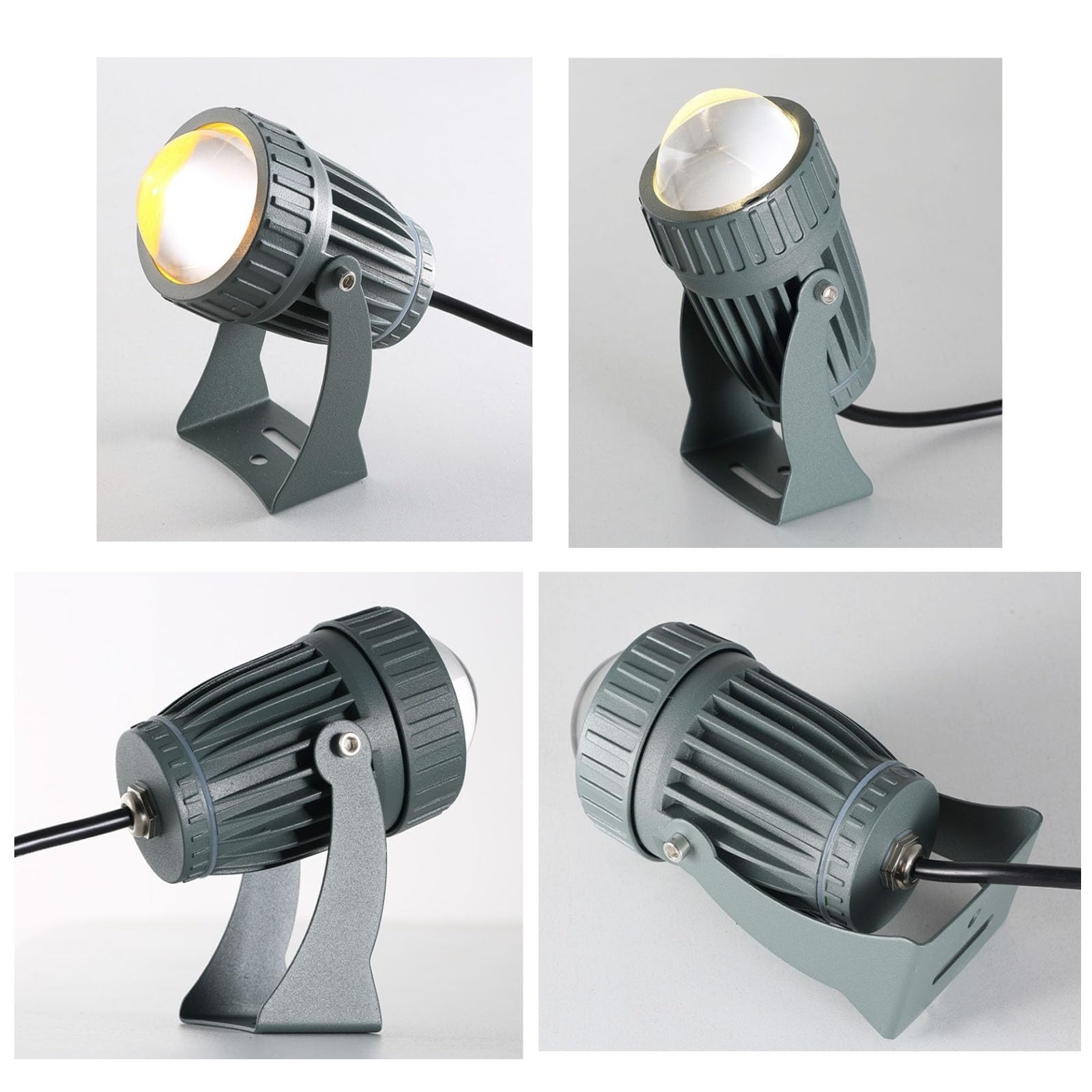 Lampa ogrodowa LED, 10 W, wodoszczelny reflektor LED – reflektor z regulowanym kątem świecenia do ścian zewnętrznych, stopień ochrony IP65, obracany na dużych odległościach, wąski stożek świetlny