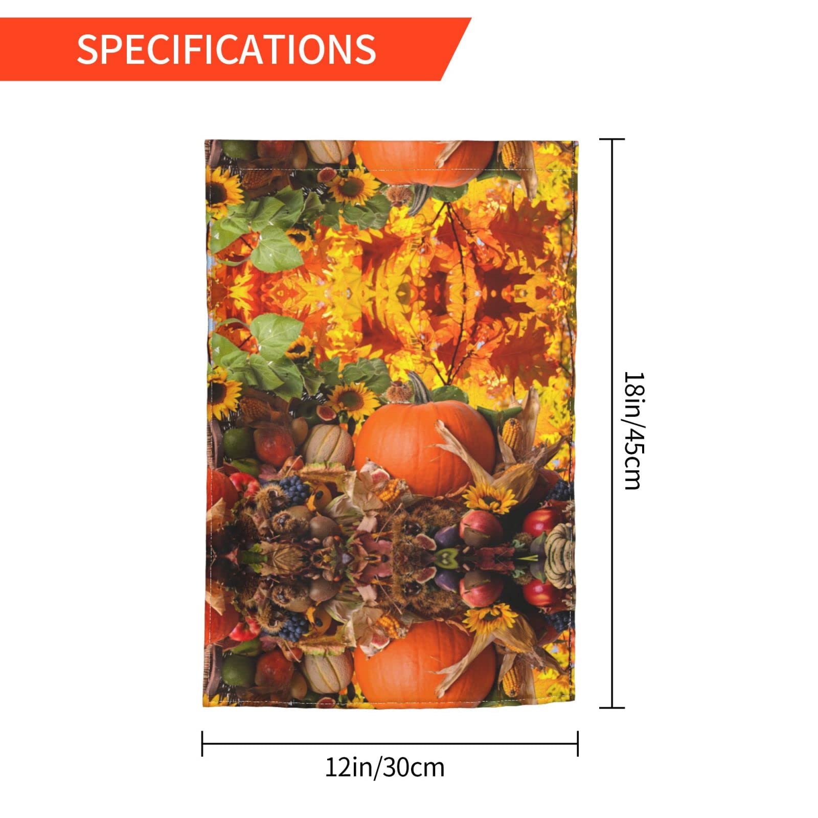 Happy Fall Gartenflagge – 30,5 X 45,7 Cm, Doppelseitig, Herbst-Deko Mit Kürbis