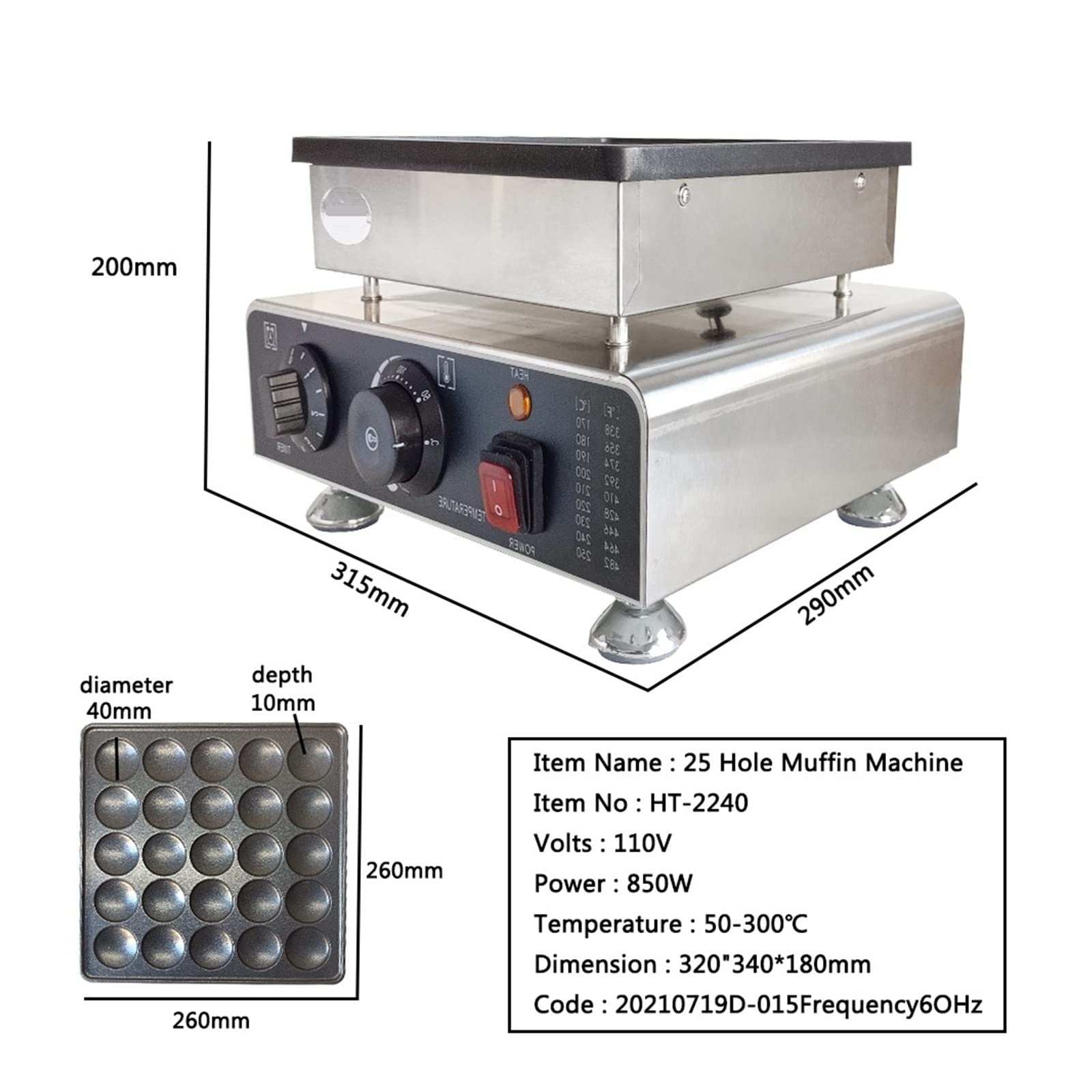 Pancake Machine,Commercial Electric Waffle Machine Non-stick Dorayaki Maker Pancakes Maker with 50-300? Temperature Timer Separate Control