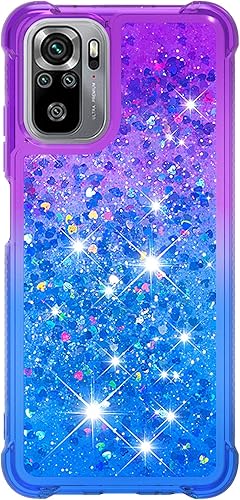 Miniatura 2 de CCSmall Funda para Xiaomi Redmi Note 10 4GXiaomi Redmi Note 10S, Creatividad Clear Gradient Quicksand Glitter Fluing Liquid Floating Case Bling