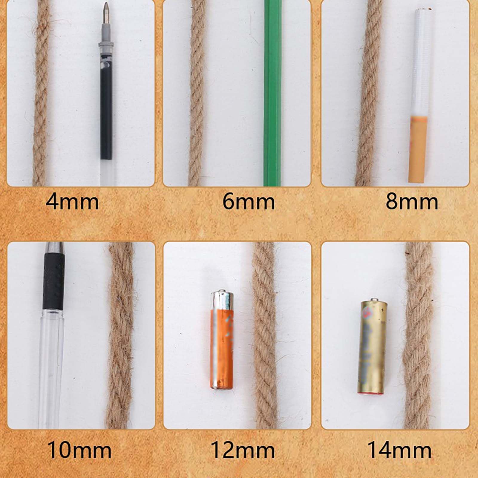 Cuerda de Yute Natural de 6 mm,Hilo de Arpillera de Cáñamo Hecho a Mano para Manualidades, Jardinería, Bricolaje,Tejido de Plantas,Envoltorio de Regalos,Embalaje y Agrupación,Decoración de (Size:180M)