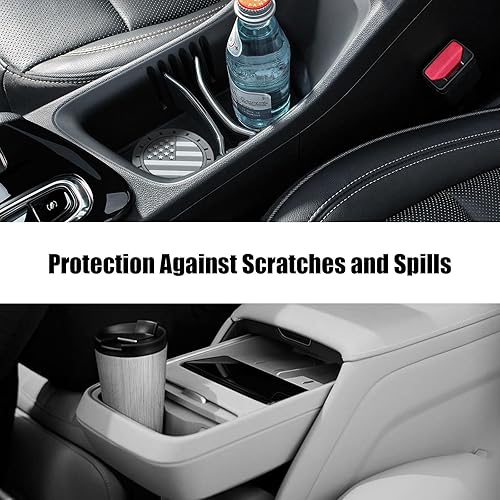 Miniatura 6 de Portavasos para automóvil, paquete de 4 unidades, bandera estadounidense de 2.75 pulgadas, antideslizante, a prueba de golpes, accesorios