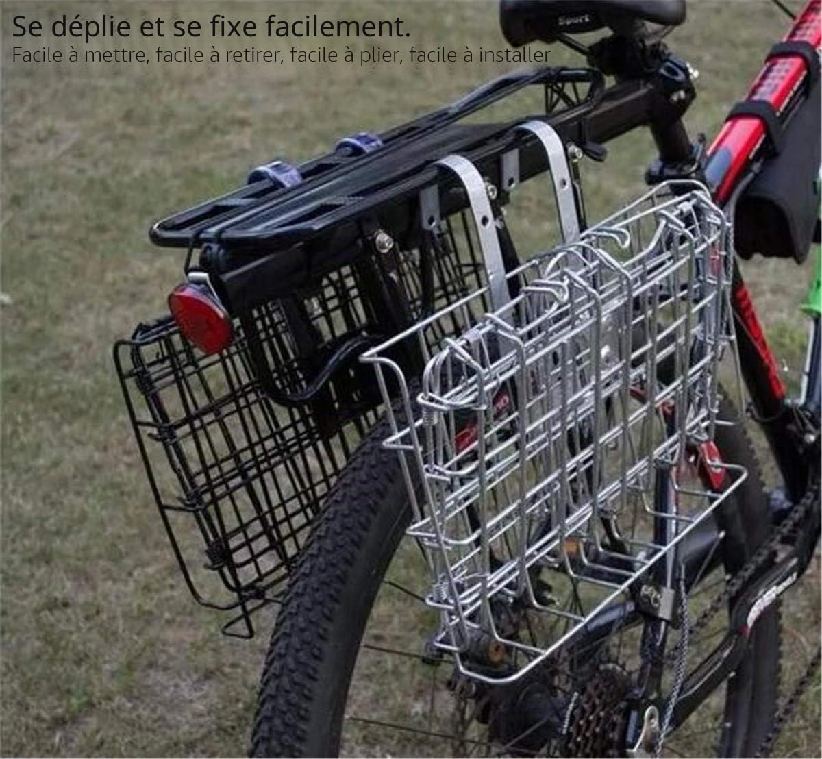 ETOPARS Pliage détachable de Panier de vélo accrochant arrière Avant pour Le vélo de Montagne