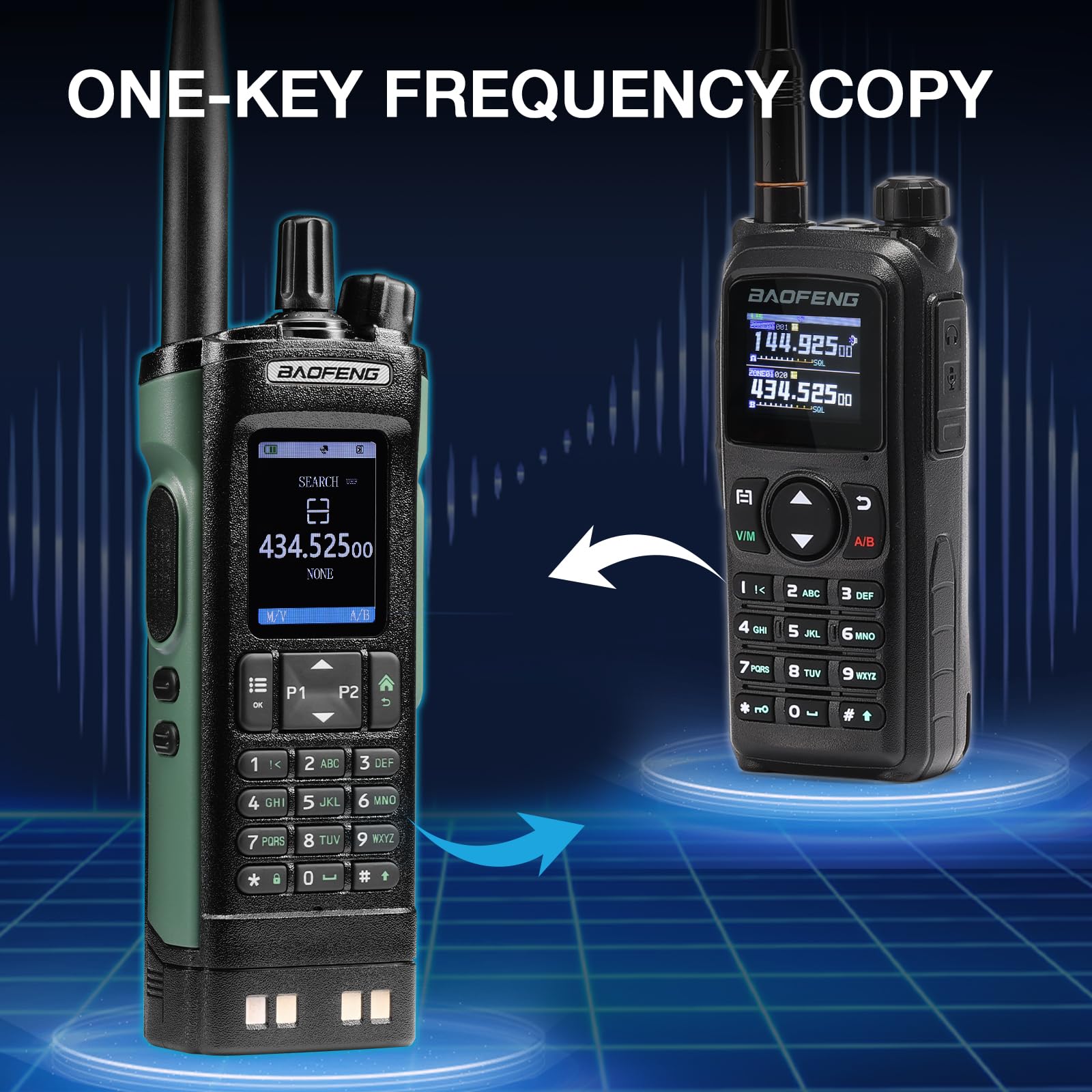BAOFENG UV-32 10W Radio Amateur Bibande avec GPS, Chirp et Application sans Fil programmable, Récepteur AM/FM, 1000 canaux, 10 Zones, Talkie-walkie Longue portée