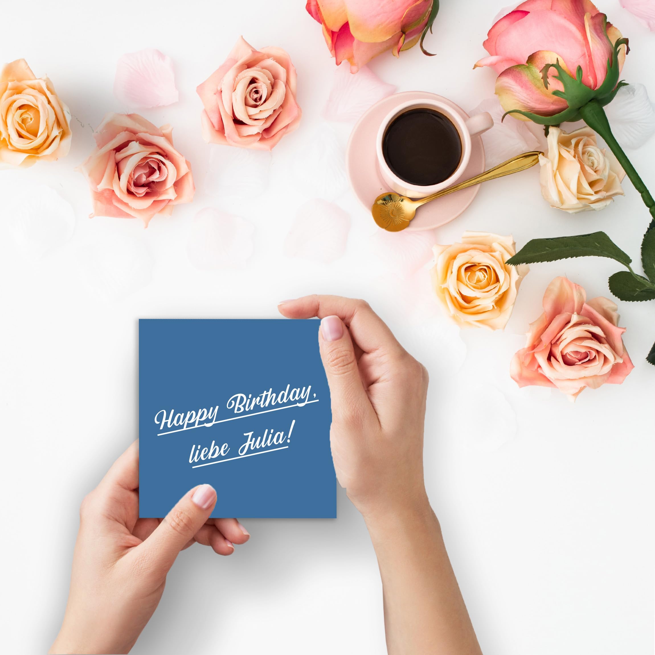 FarbenFroh by GUSTAV NEUSER 400 tarjetas individuales cuadradas – 15 x 15 cm en azul real (azul) – 240 g/m² – en blanco, tarjetas postales, tarjetas para manualidades en papel de arcilla, calidad