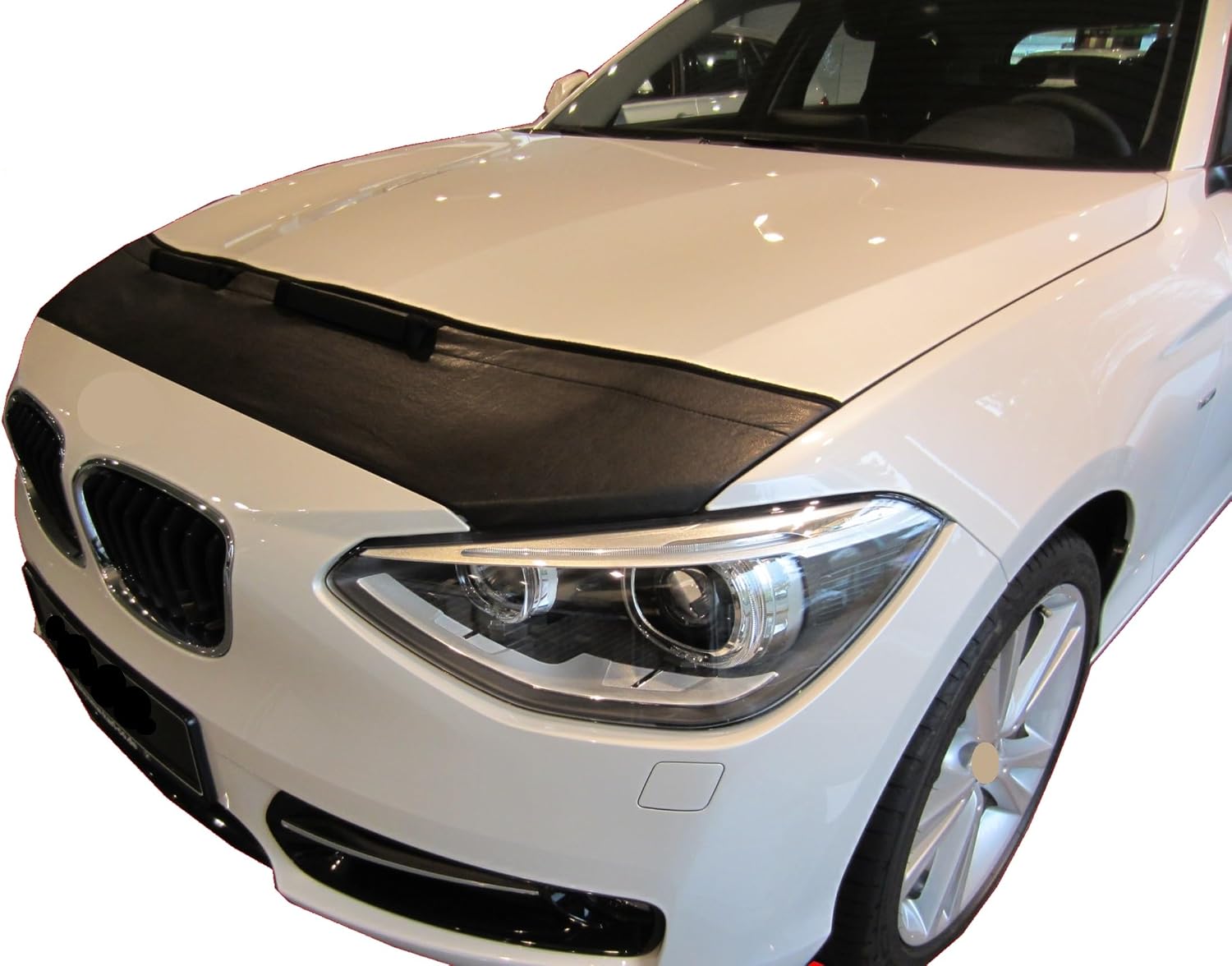 AB-00716 Carbon Fiber Look Hood Bra Compatible with BMW Serie 1 F20 2011-2019Front End Nose Mask Bonnet Bra