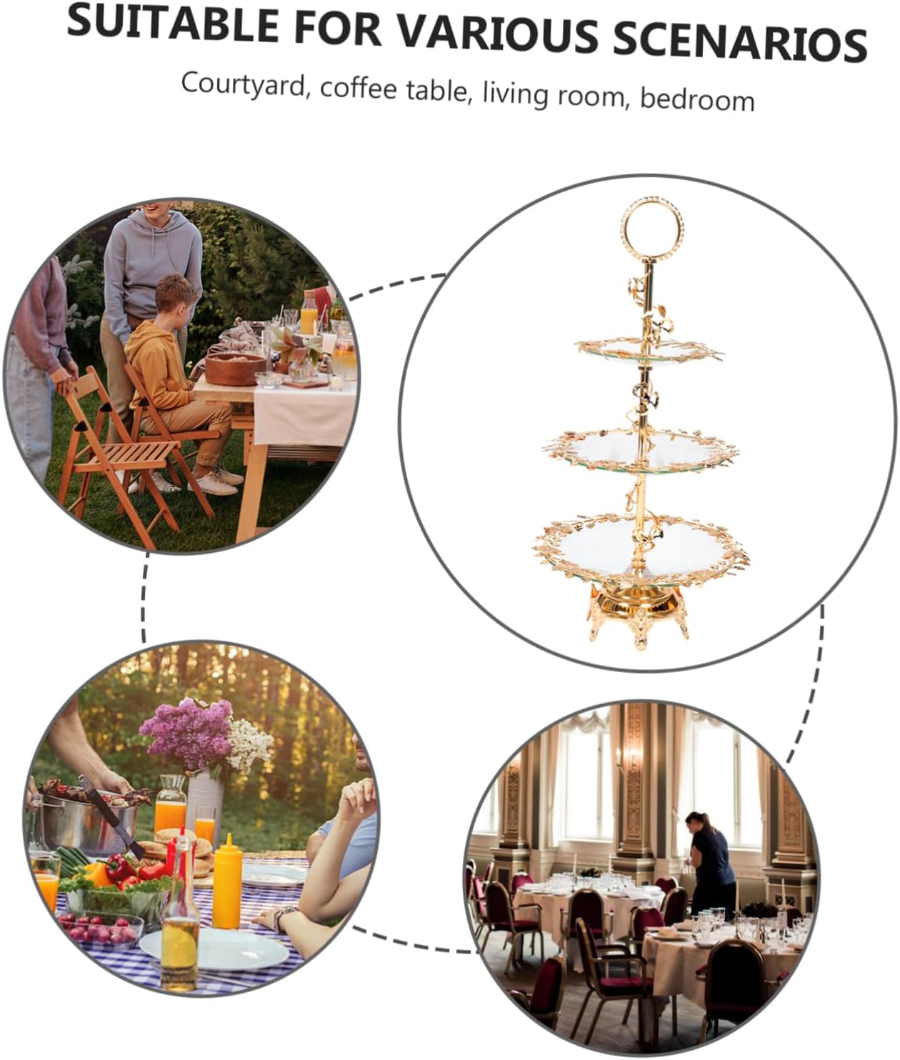MaGiLL 1pc Multi-Tiered Fruit Platter Tier Cookie Stand Tiered Cookie Stand Wedding Dessert Stands Cupcake Fruit Containers Cake Kit Fruit Storage Tray Ice Cream Bowl European Style Glass