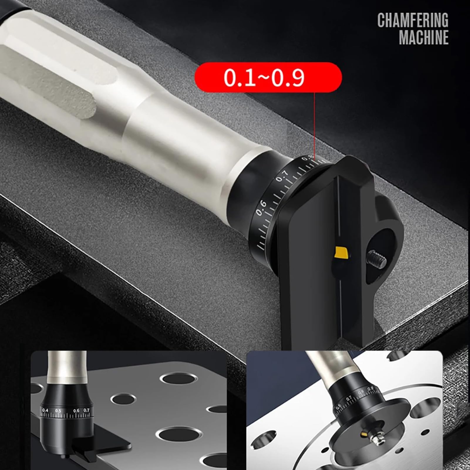 Mini smussatore Pneumatico Portatile, Strumento per smussatura e sbavatura di Metalli Smussatrice e rifilatrice a 45 Gradi, 0,1~0,9 mm
