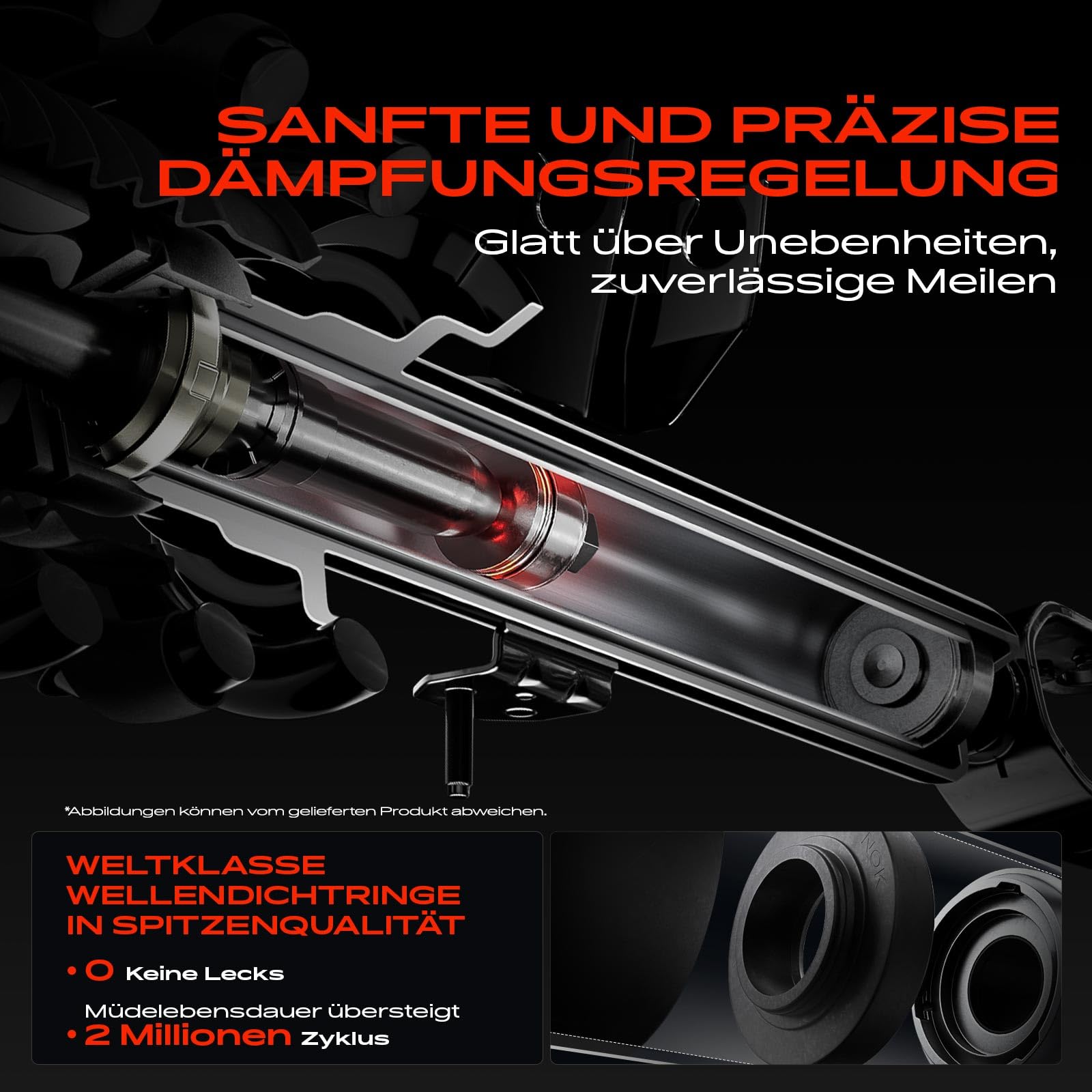 Frankberg 2x Stossdämpfer Stoßdämpfer Hinten Links Rechts 314mm Gasdruck Kompatibel mit Transporter IV Bus/Pritsche/Fahrgestell/Kasten Replace# 105820,170786