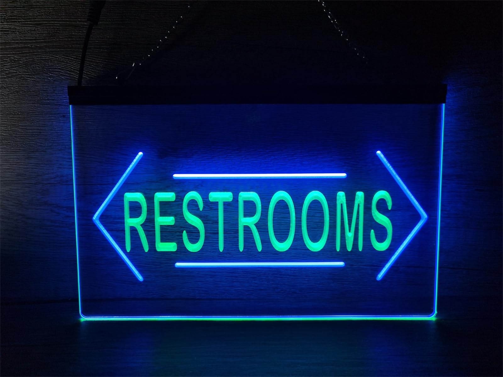 REWIS Restroom Arrow LED Neon Signs