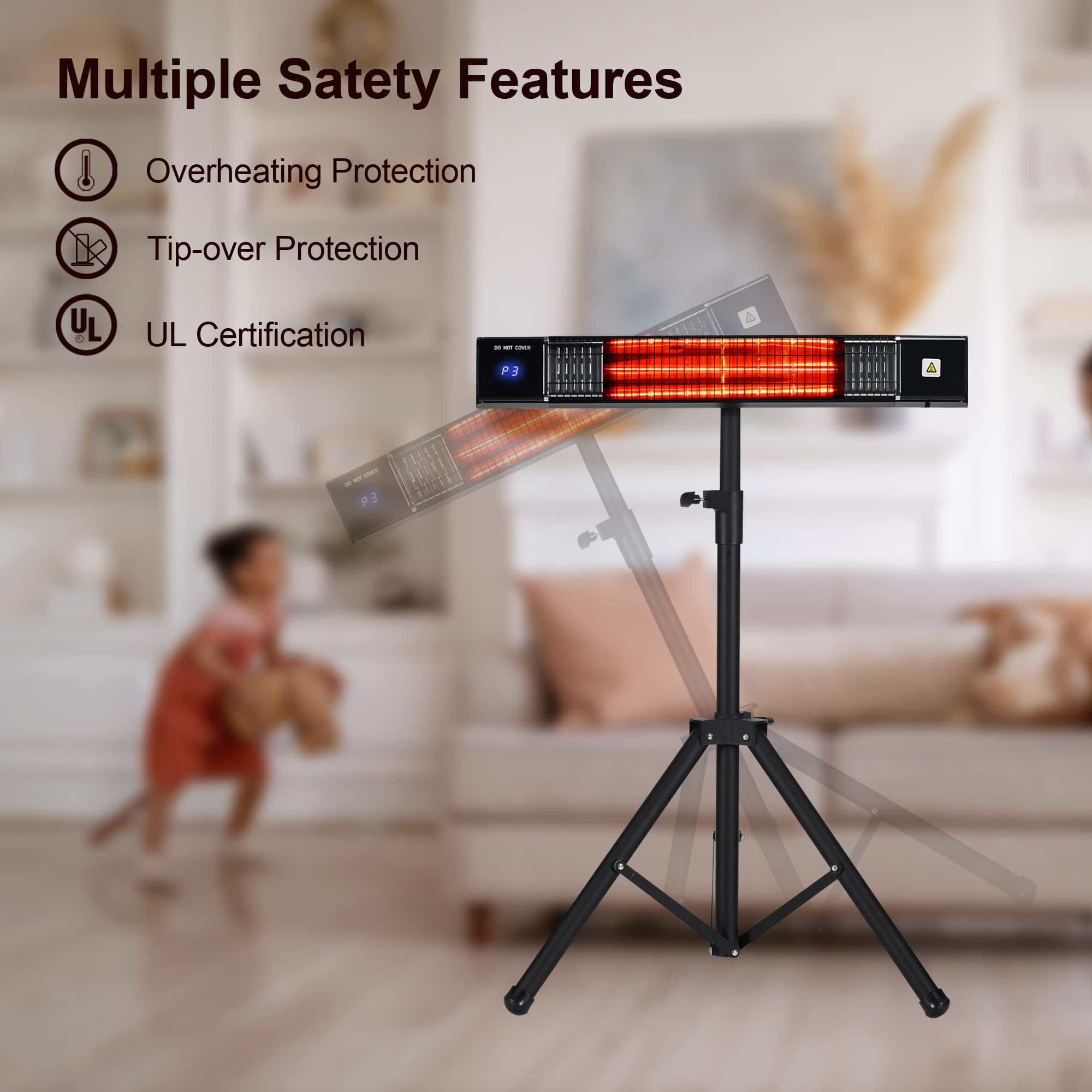 Amazon.com: Outdoor Heaters for Patio, Patio Heater Wall Mounted with  Remote Control, 1500W Fast Heating, 24H Timer, Infrared Heater for Garage,  Backyard, Restaurant, Indoor u0026 Outdoor Use (With Tripod) : Patio, Lawn
