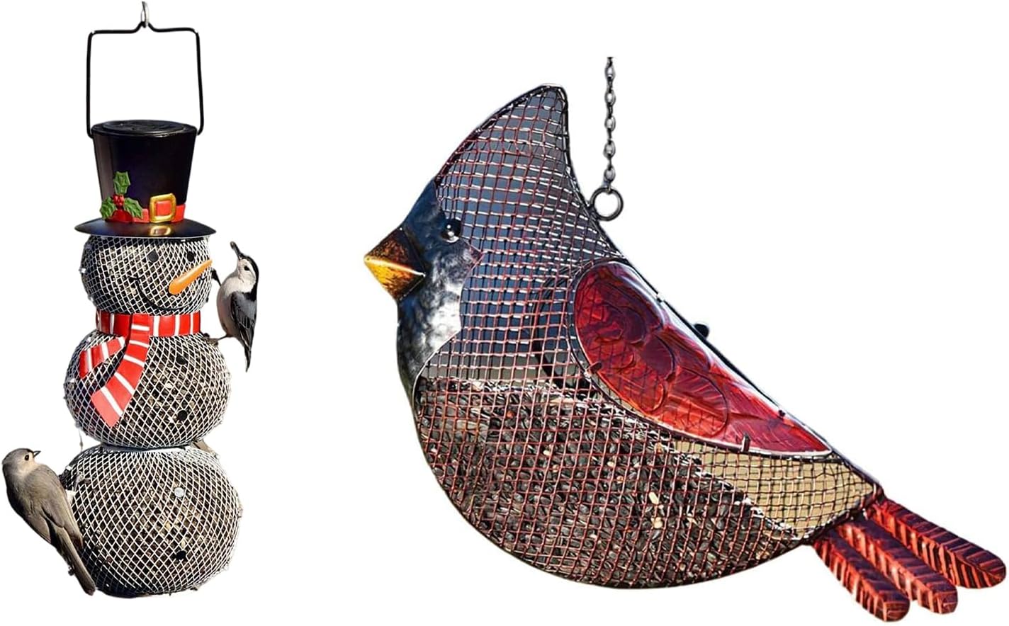 Snowman Wild Bird Seed Feeder, Christmas Snowman Bird