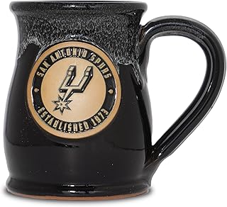 Greater Distance NBA Teams 14-oz Two-Tone Tall Belly Mug, Handmade Large Ceramic Coffee Mug with Team Logo for True Fans, Premium Deneen Pottery Made in USA