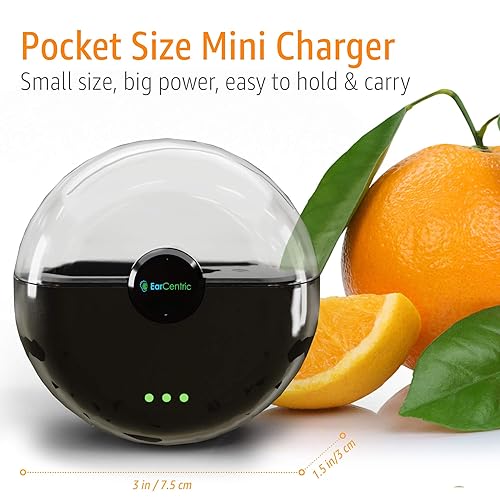 Miniatura 3 de EarCentric On-The-Go - Cargador de batería recargable portátil para amplificadores de audífonos EasyCharge, color negro