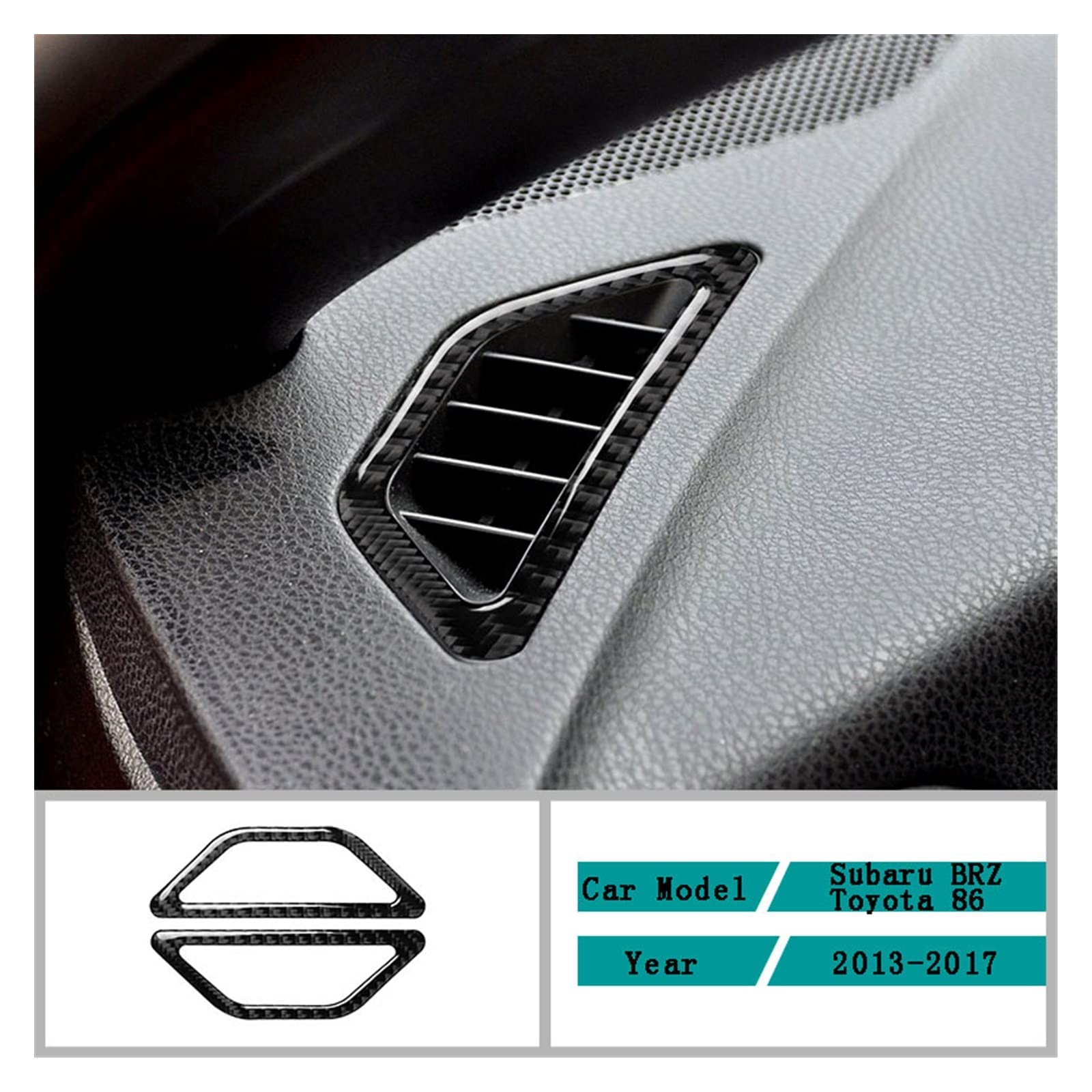 Panel samochodowy z czarnego włókna węglowego naklejki na wylot powietrza naklejki wykończeniowe nadające się do Toyota 86 Subaru BRZ 2013-2017 Auto akcesoria do przycinania straż zestawy naklejek