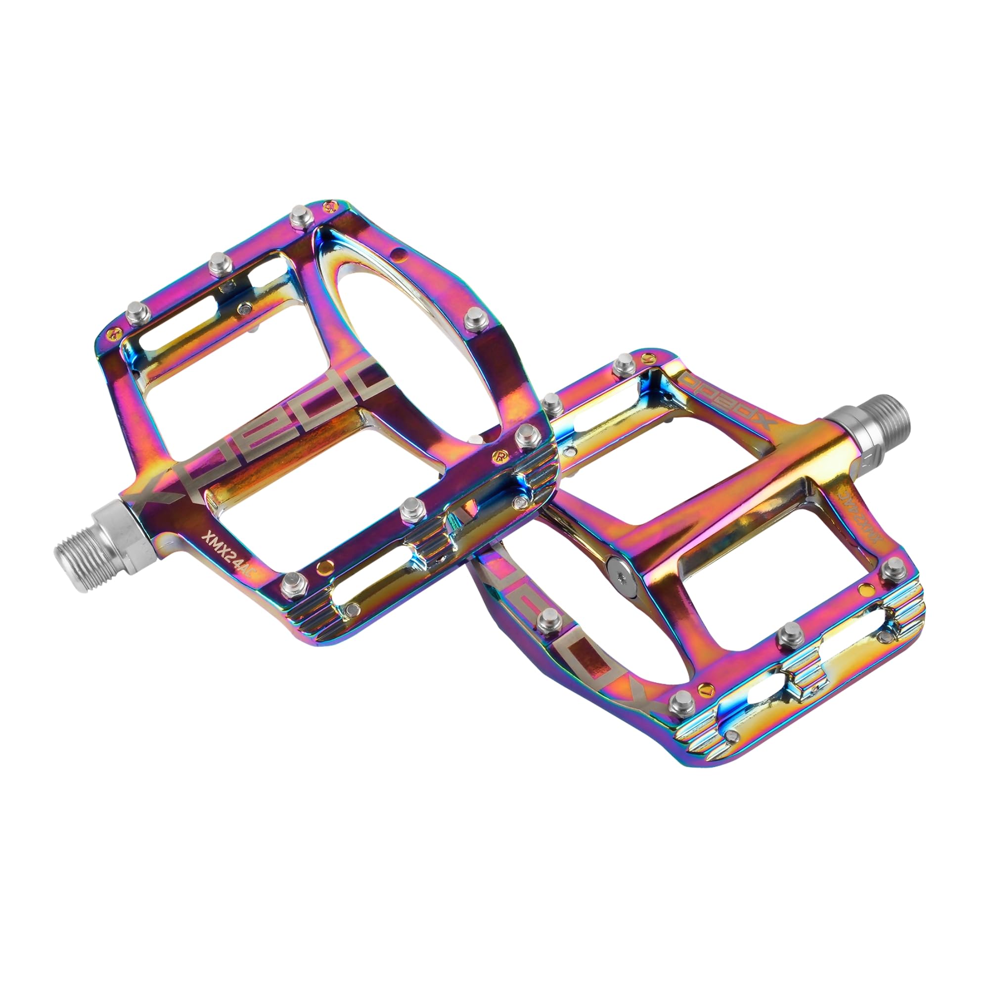 XPEDO SPRY Flat Bike Platform Pedals, Ultralight Magnesium Body, Oil Slick