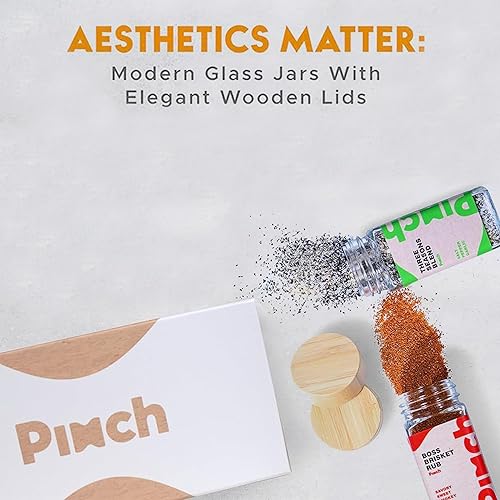 Miniatura 6 de Pinch 5 tarros de condimentos y especias para cocinar, 5 tarjetas de recetas para muchas ideas de cocina, juego de condimentos de regalo con