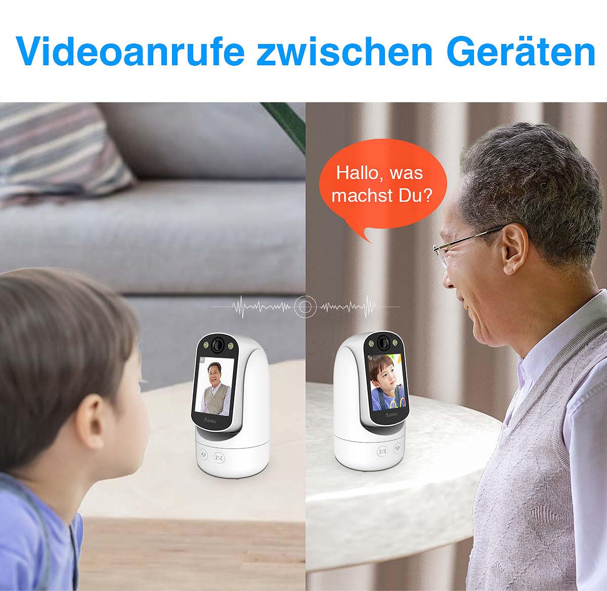 Caméra de surveillance motorisée Pan-Tilt Full HD connectée IPC-330 avec écran [7Links]