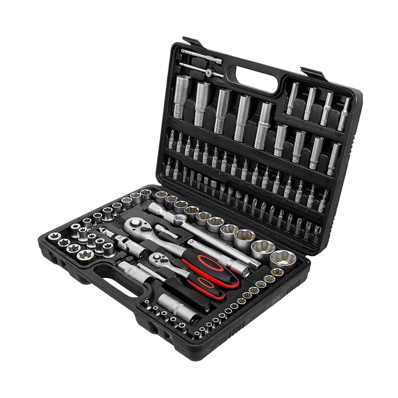 Vbhdte 108Pcs Tool Box For Home Ratchet Socket Wrench Set Ratchet Torque Wrench Combo Kit Ratchet Spanner Screwdriver Bits Car Repair Tool Hand Tool(108Pcs)