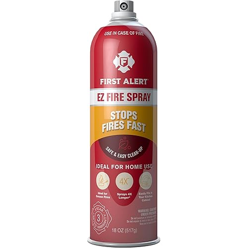 First Alert EZ Fire Spray, Extinguishing Aerosol Spray, AF400 Red 18 Ounce (Pack of 1)