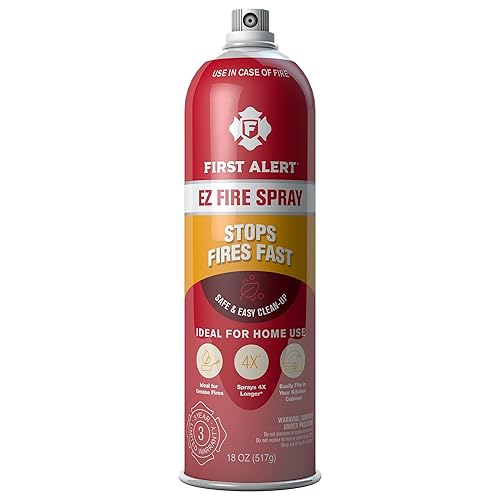 First Alert EZ Fire Spray, Extinguishing Aerosol Spray, AF400 Red 18 Ounce (Pack of 1) - Single Pack