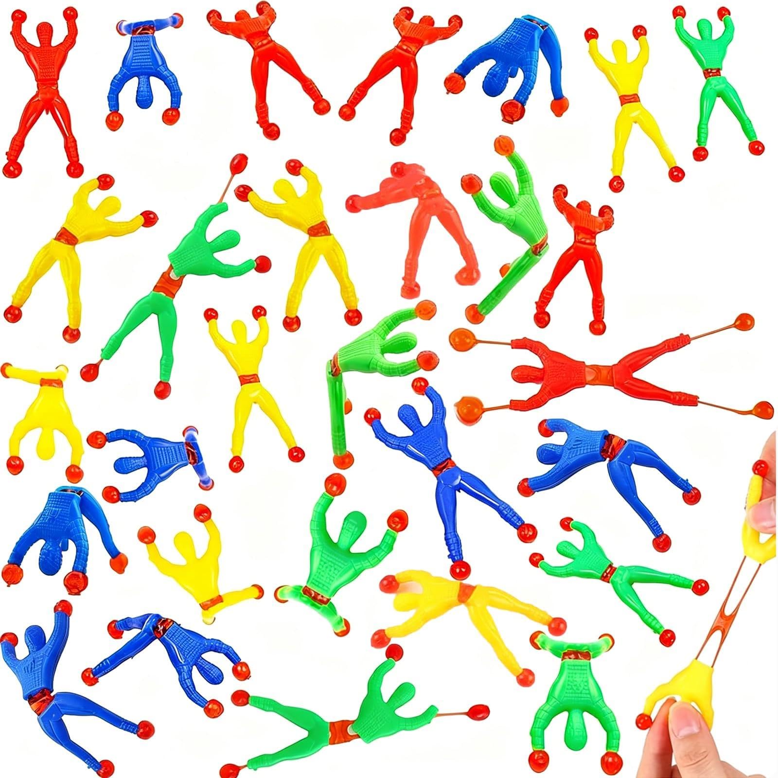 Moxychrony 36 Pcs Stretchy Men, Multicolored Sticky Wall Climbers