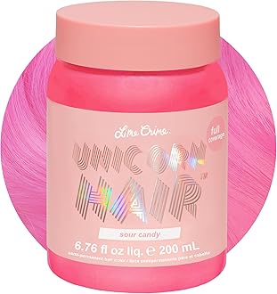 Unicorn Hair Dye Full Coverage, Sour Candy (Bright Pink) - Vegan and Cruelty Free Semi-Permanent Hair Color Conditions & Moisturizes - Temporary Hair Dye With Sugary Citrus Vanilla Scent