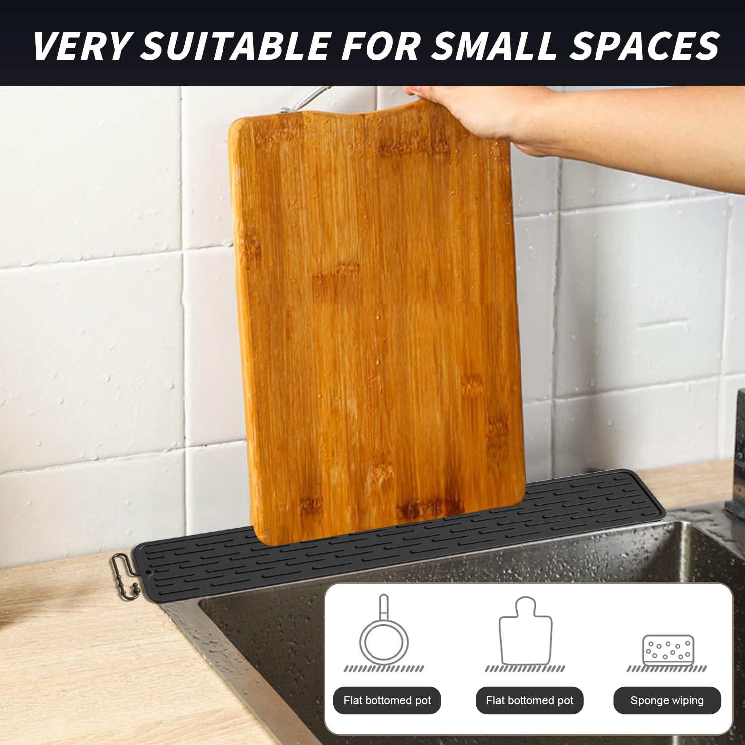 Afdruiprekmat Van Siliconen Voor De Keuken - Hittebestendige Afdruipmat Antislip Onderzetter Pannenhouder Placemat Lepelrust Multifunctionele Keukenmat 78 X 45 Cm