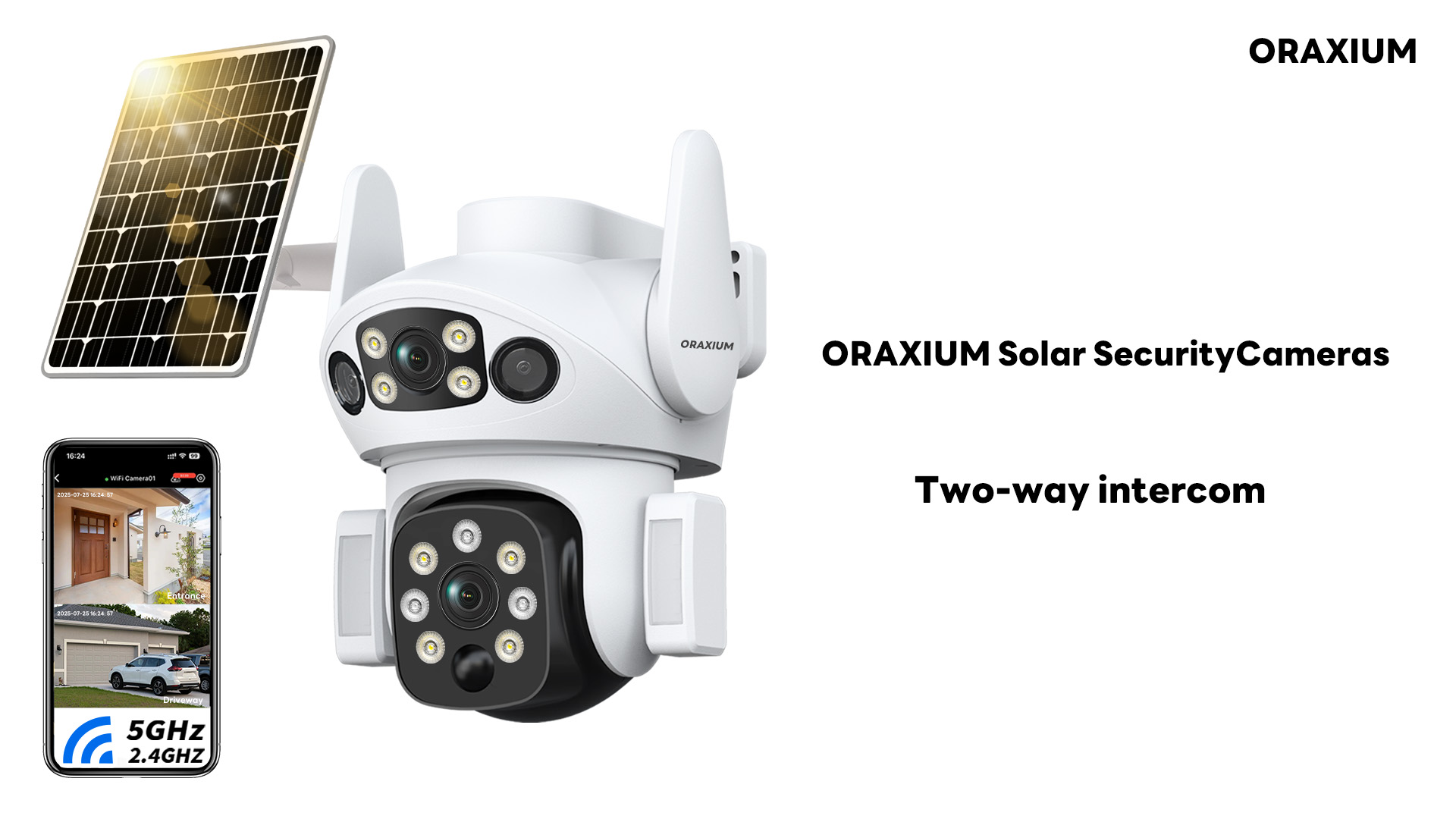 Amazon.com : ORAXIUM Solar Camera Outdoor Wireless, Dual Lens